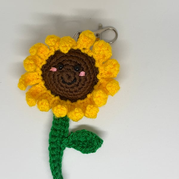 Handmade Crochet Sunflower Keychain