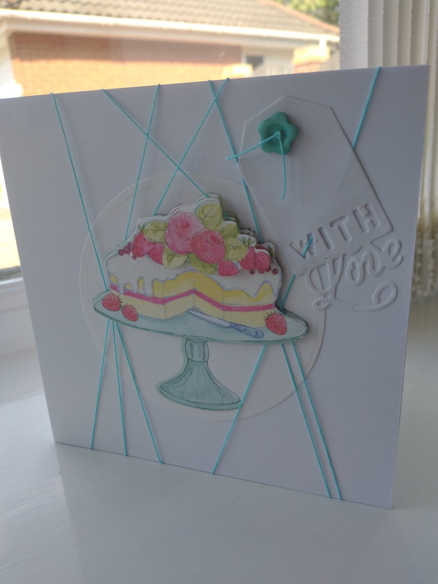 Strawberry cake birthday card 2