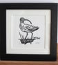 Curlew - bird lino print - Image 1