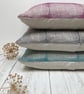 Hand Printed Organic Cotton Square Cushion  - FOLKI - Teal - Image 5