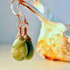 Tree Agate Teardrop And Copper Earrings - Handmade In Devon