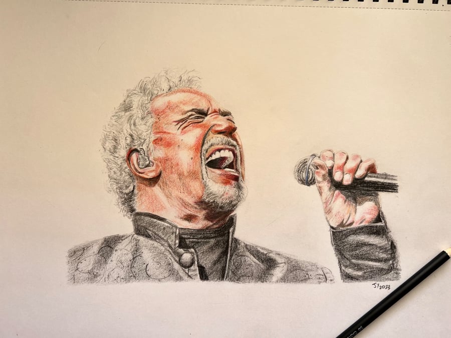 Original A3 artwork of Tom Jones