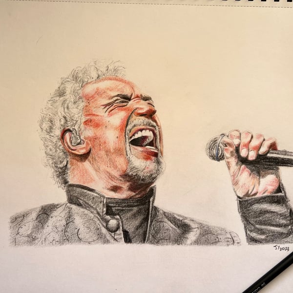 Original A3 artwork of Tom Jones