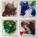 Fused glass Abstract Spatter Design Tiles
