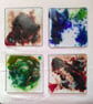 Fused glass Abstract Spatter Design Tiles