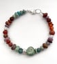 Silver and mixed gemstone bead bracelet - Image 8