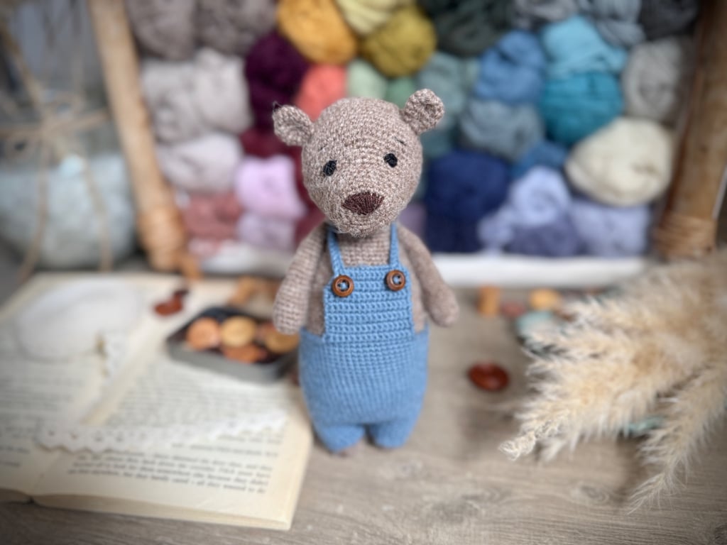 Digital PDF pattern Cottage Style Bear Amigurumi Crochet Pattern, Woodland Toy