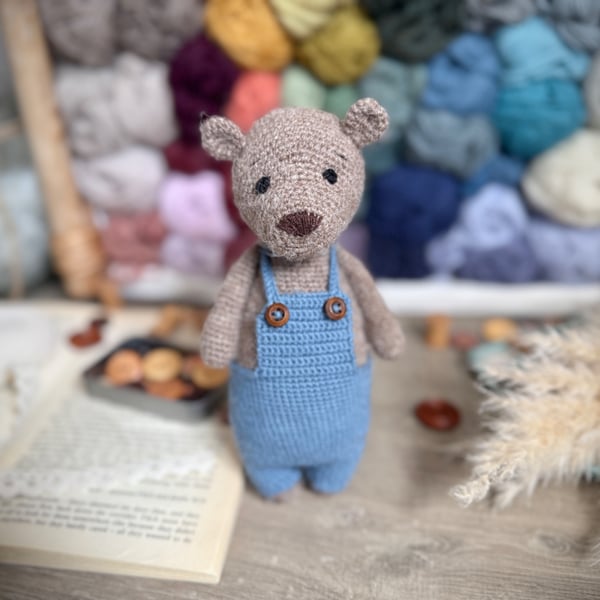 Digital PDF pattern Cottage Style Bear Amigurumi Crochet Pattern, Woodland Toy