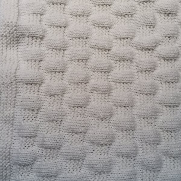Hand Knitted Cream Pet Blanket, Cat Blanket, Small Animal Blanket