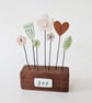 Clay Flowers in a Button Garden Block 'Joy' - Image 3