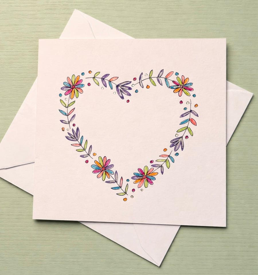Heart and flowers Card 