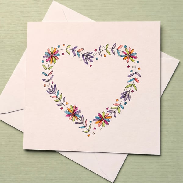 Heart and flowers Card 