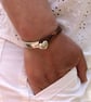Heart Wrap Bracelet, Silver Plated Clasp, Handmade Jewellery
