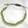 Lime Green & Brown Macrame Style Bracelet (5mm Beads)