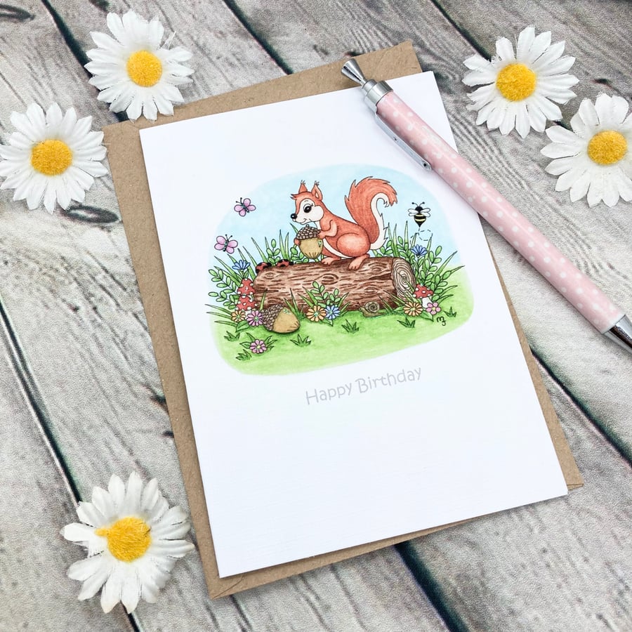 Squirrel & Friends Card - Birthday Card - Blank Card - Any Occasion