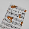 CLEARANCE Diary with music themed fabric cover