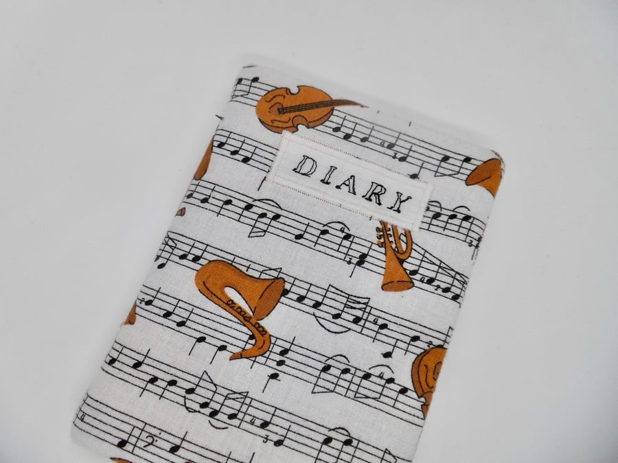 SOLD CLEARANCE Diary with music themed fabric cover