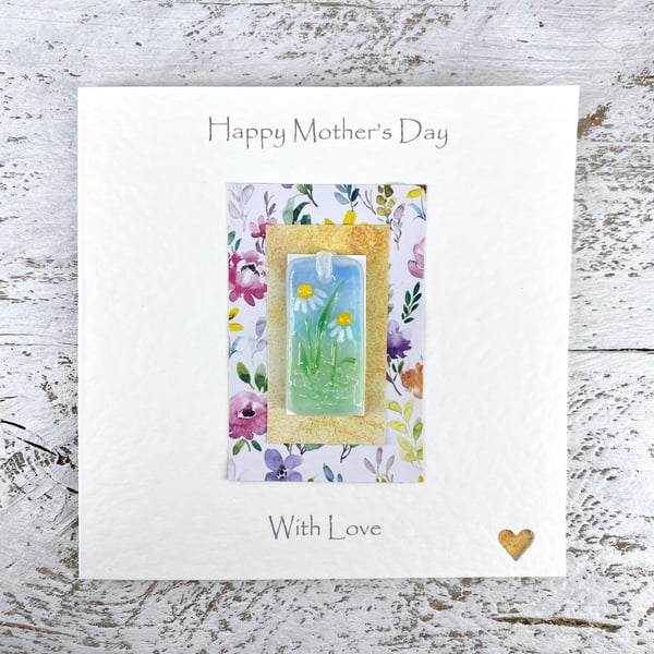 Mother’s Day Card with Detachable Glass Bookmark or Light Catcher