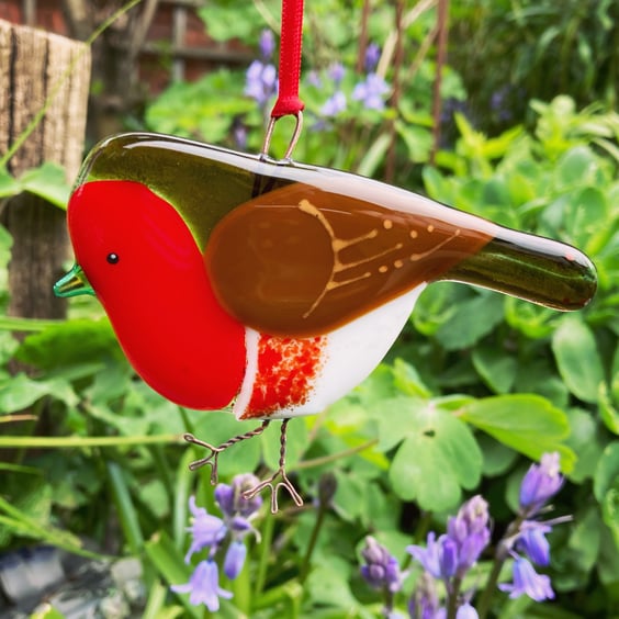 Fused Glass Robin