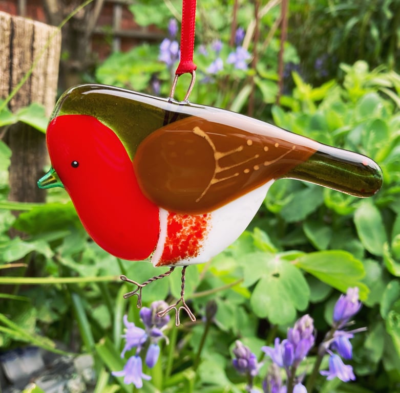 Fused Glass Robin