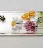 Bumblebee suncatcher, fused glass hanger, birthday gift, floral glass art.  - Image 3
