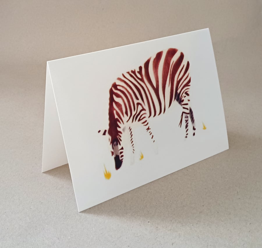 Zebra wild animal handmade blank inside card, and gift box of cards