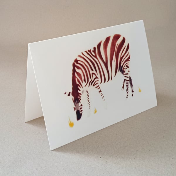 Zebra wild animal handmade blank inside card, and gift box of cards
