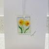 Fused glass daffodil cards