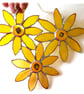 Sunflower Stained Glass Suncatcher Trio of Flowers Handmade Yellow - Image 2