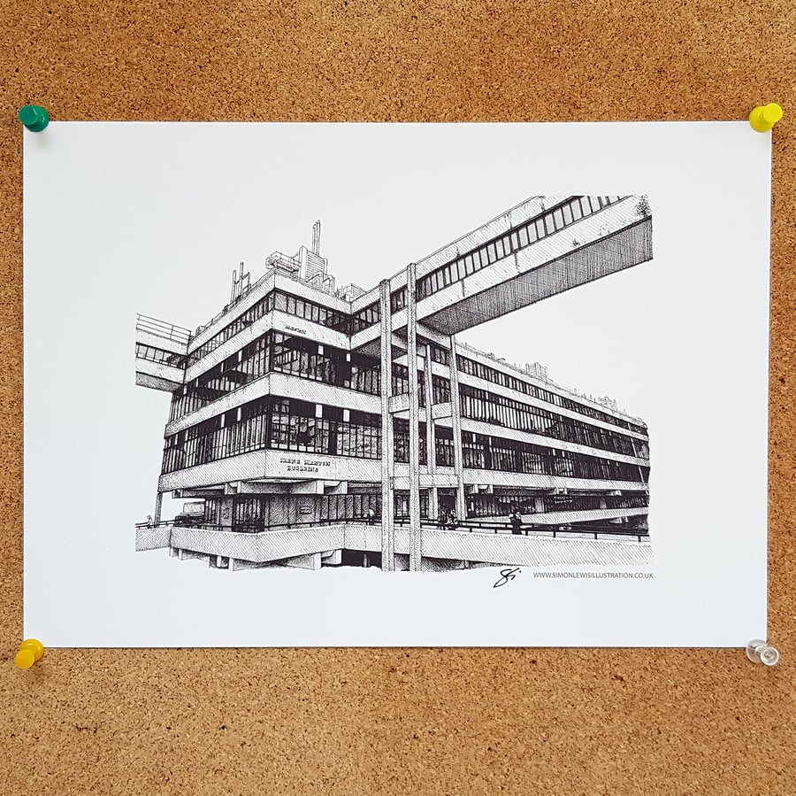 Irene Manton Building, Leeds University, Drawing - Leeds Poster