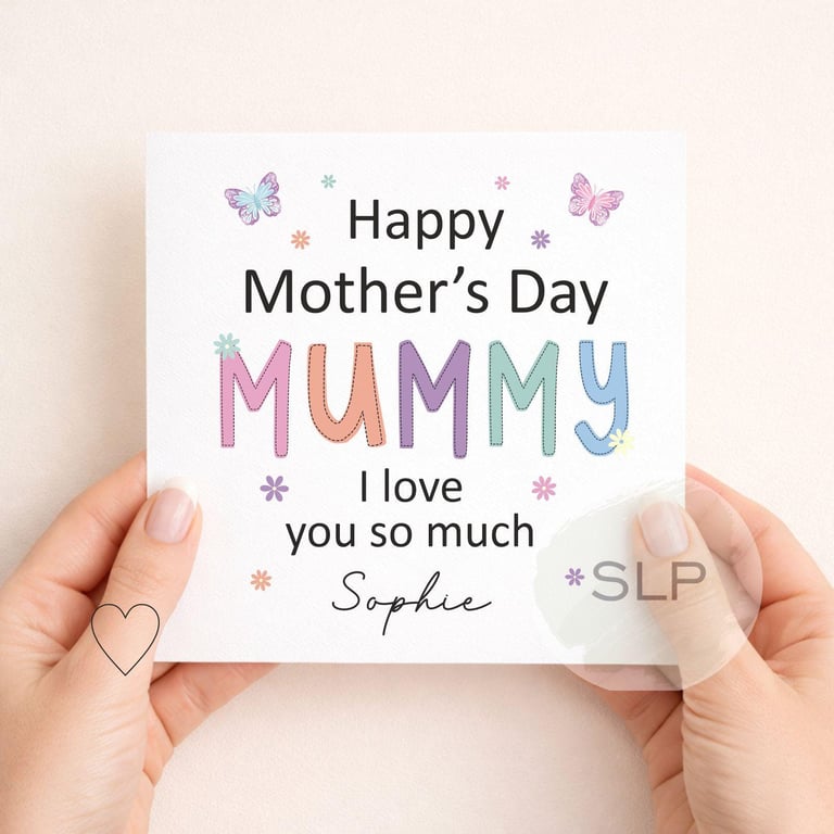 Personalised Mother's Day Card Personalised, Mummy and Me Card