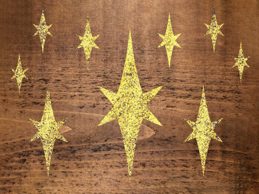 Christmas Stars Stencil Size A5 for Card Making & Home Decor, Window Stencil