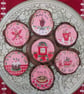 Christmas Food and Drink hand-painted log slice magnets