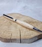 Hand Turned Wooden Twist Pen - Maple with Chrome Plating - Image 1