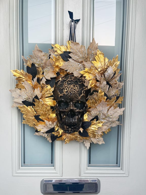Halloween wreath for front door, ghost wreath, skull wreath, pumpkin wreath, aut