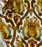 Ornate 70s 60s Yellow Blue Mustard Langdale VIntage fabric Lampshade option - Image 4