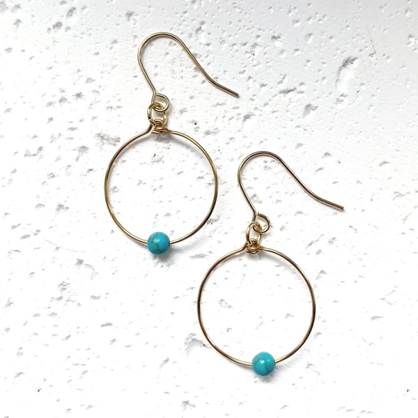 Small Cosmo Hoops - Turquoise