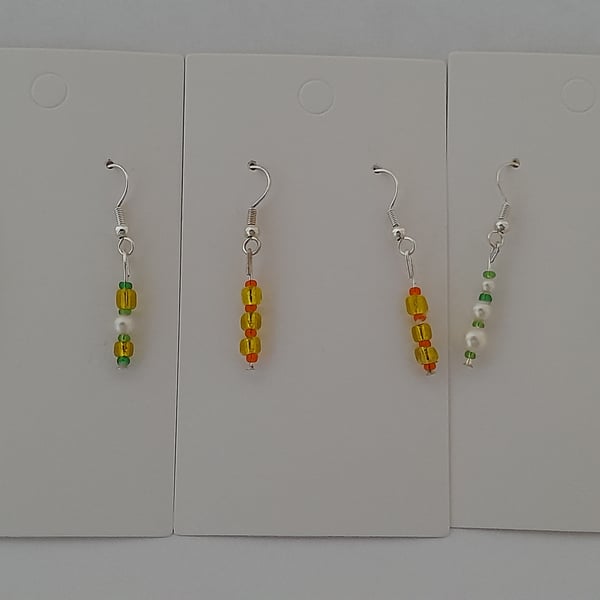 Set of 3 Handmade earrings for pierced ears