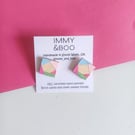 Geometric Pastel Earring-Hand Painted Statement Earring-Eco Conscious Gift- Gift