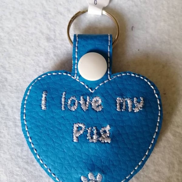 356 I love my Pug keyring.