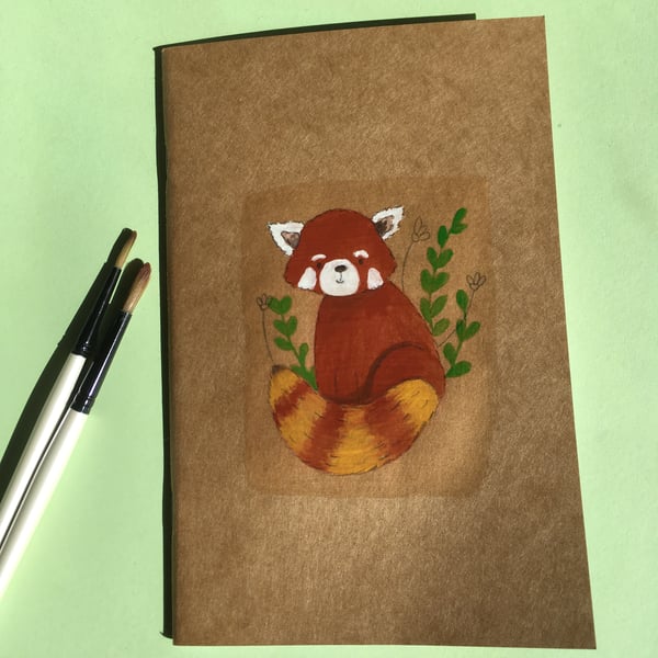 Red Panda notebook sketchbook hand painted 
