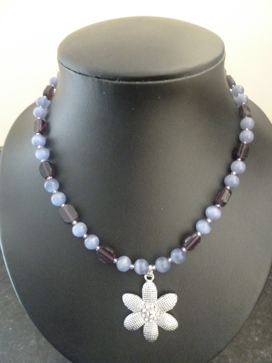 SALE purple flower necklace