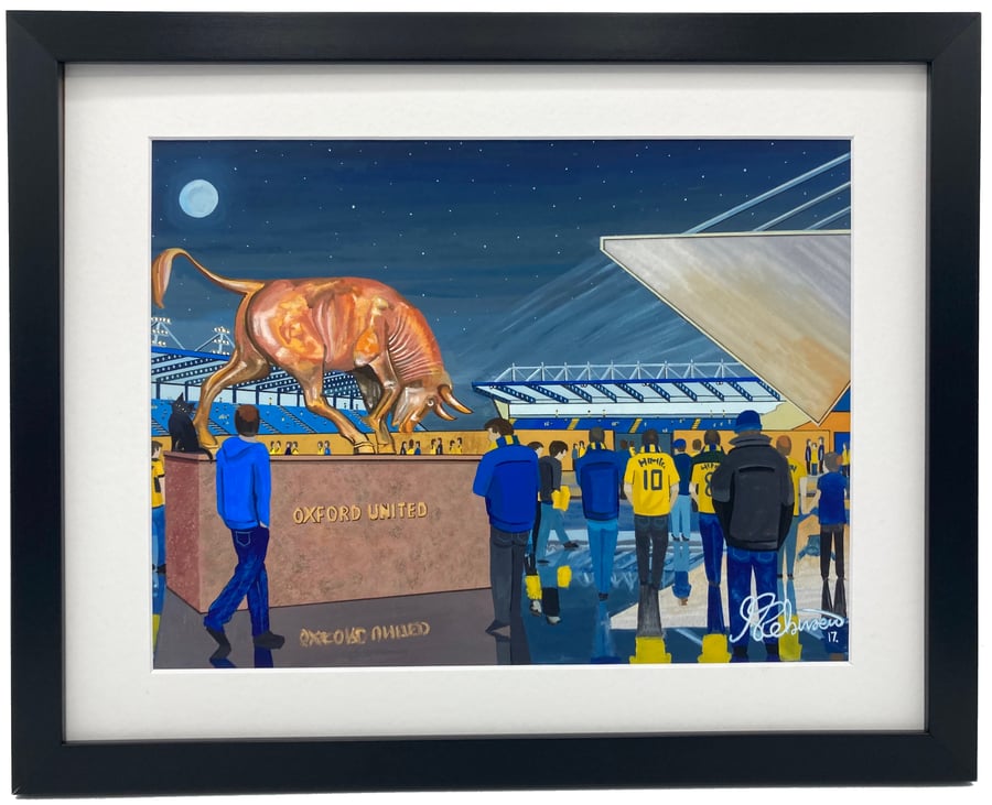 Oxford Utd F.C, Kassam Stadium, High Quality Framed Football Art Print.