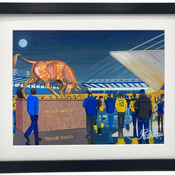 Oxford Utd F.C, Kassam Stadium, High Quality Framed Football Art Print.
