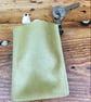 Card holder, Olive green leather, travel card, Travel pass holder with key clip - Image 4