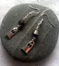 Purple Crystal Ghost Earrings - Silver Halloween Drop Earrings