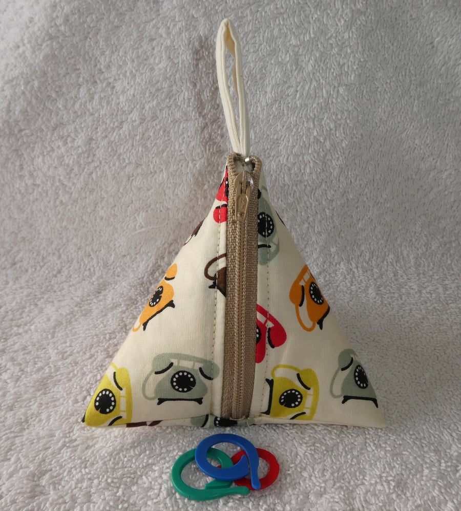  Stitch Marker Holder. Mini Pyramid Purse. Sewing Notions Holder. Telephones