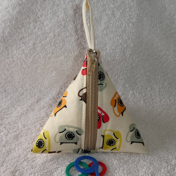  Stitch Marker Holder. Mini Pyramid Purse. Sewing Notions Holder. Telephones