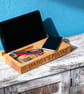 Oak Wireless Charging Desk Organiser – Personalised Valet Tray - Image 3