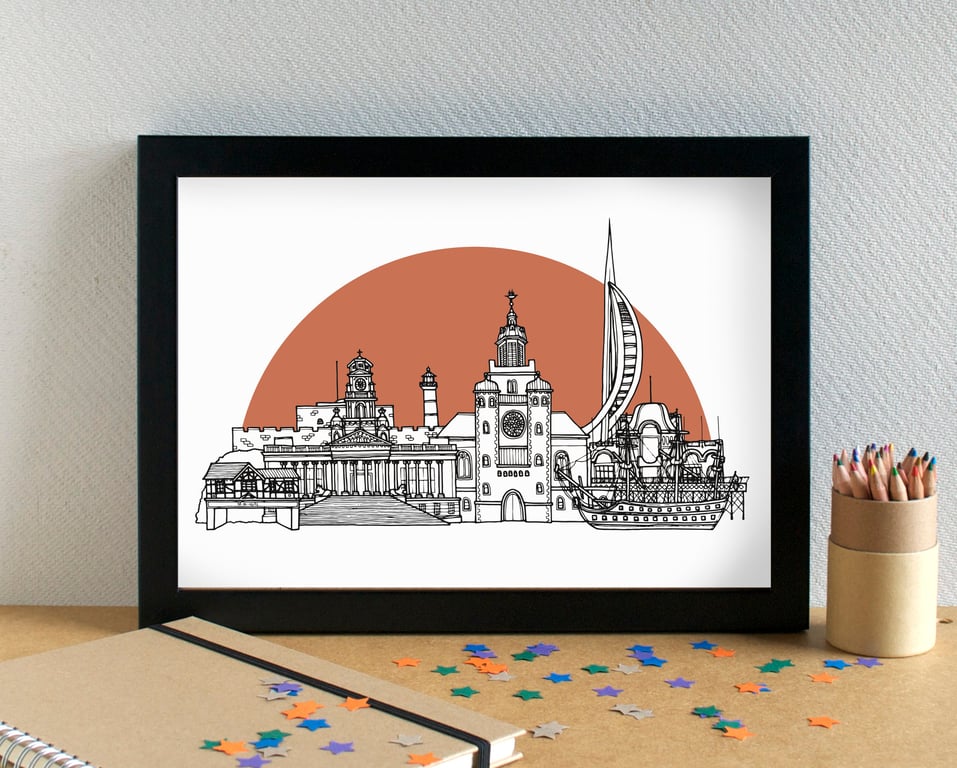 Portsmouth Skyline Art Print